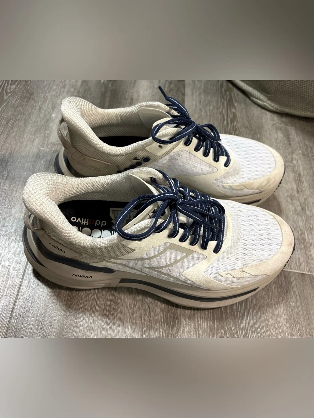 Diadora Athletic Sneakers in White with Navy Accents